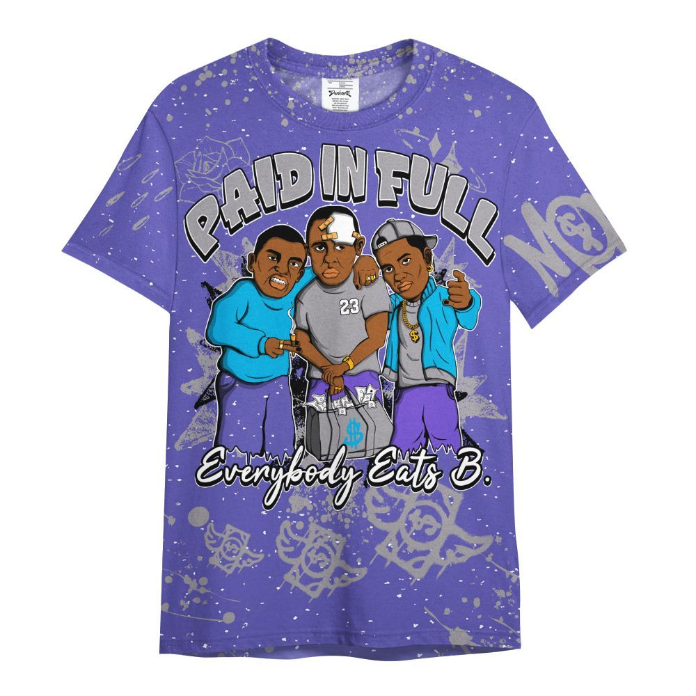 Shirt To Match Retro Aqua 8s - Paid In Full Crayon All Over Print