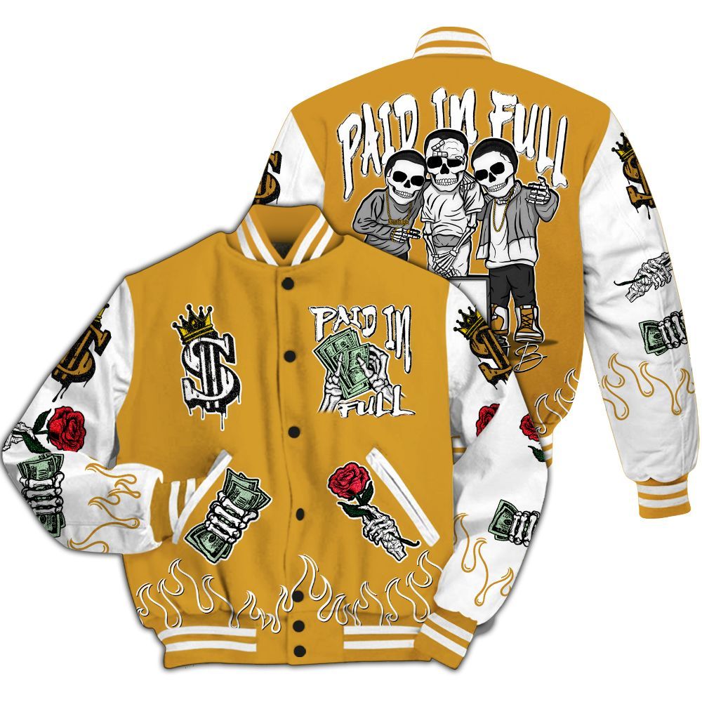 Varsity Jacket To Match Dunk Low Wheat Pale Ivory - Everybody Paid In All Over Print