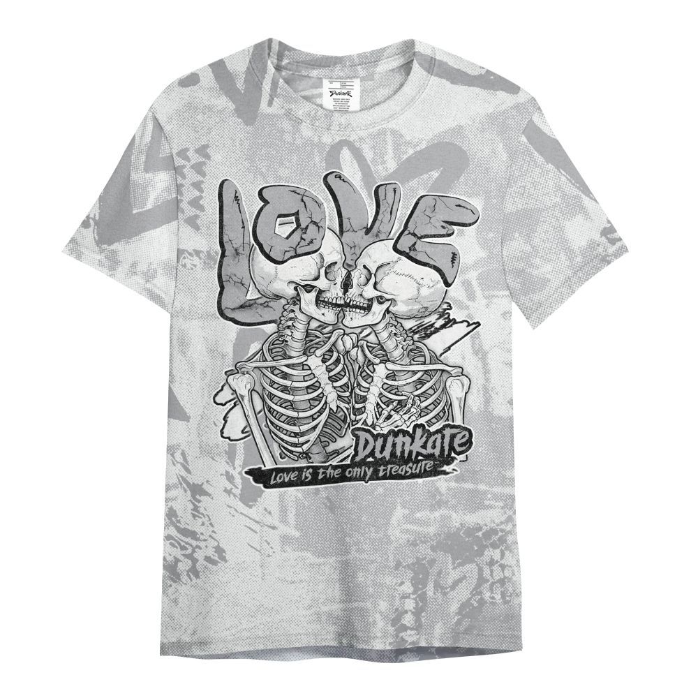 Shirt To Match Low OG Wolf Grey 1s - Skull Love All Over Print