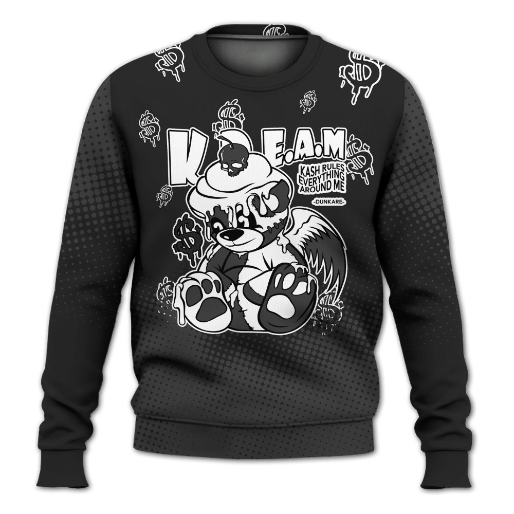 Sweatshirt To Match Black Cat NET 4s - Loot Bear Unique Drip All Over Print