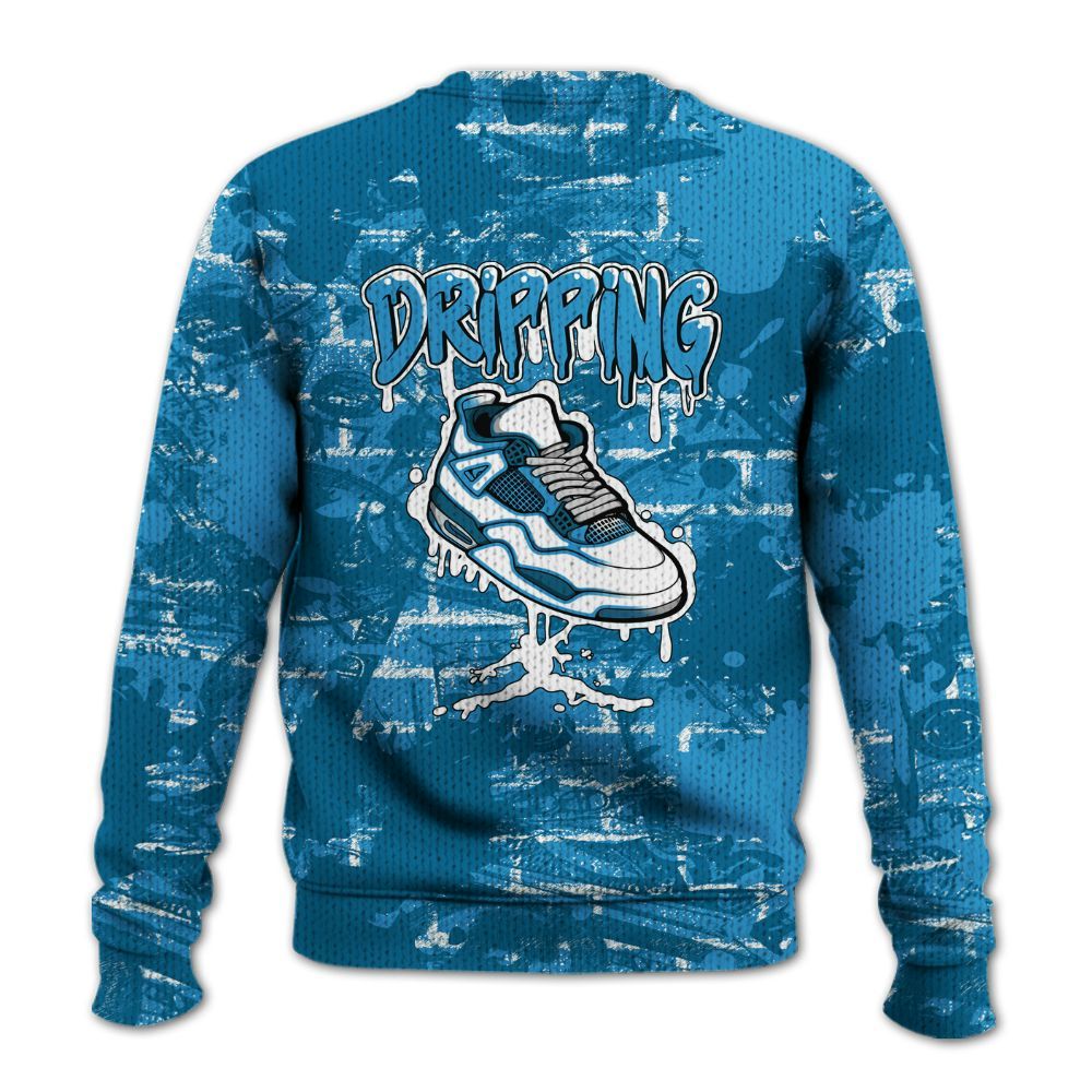Knitted Sweater To Match Powder Blue 9s - Dripping Shoe 4S Graphic Street Art