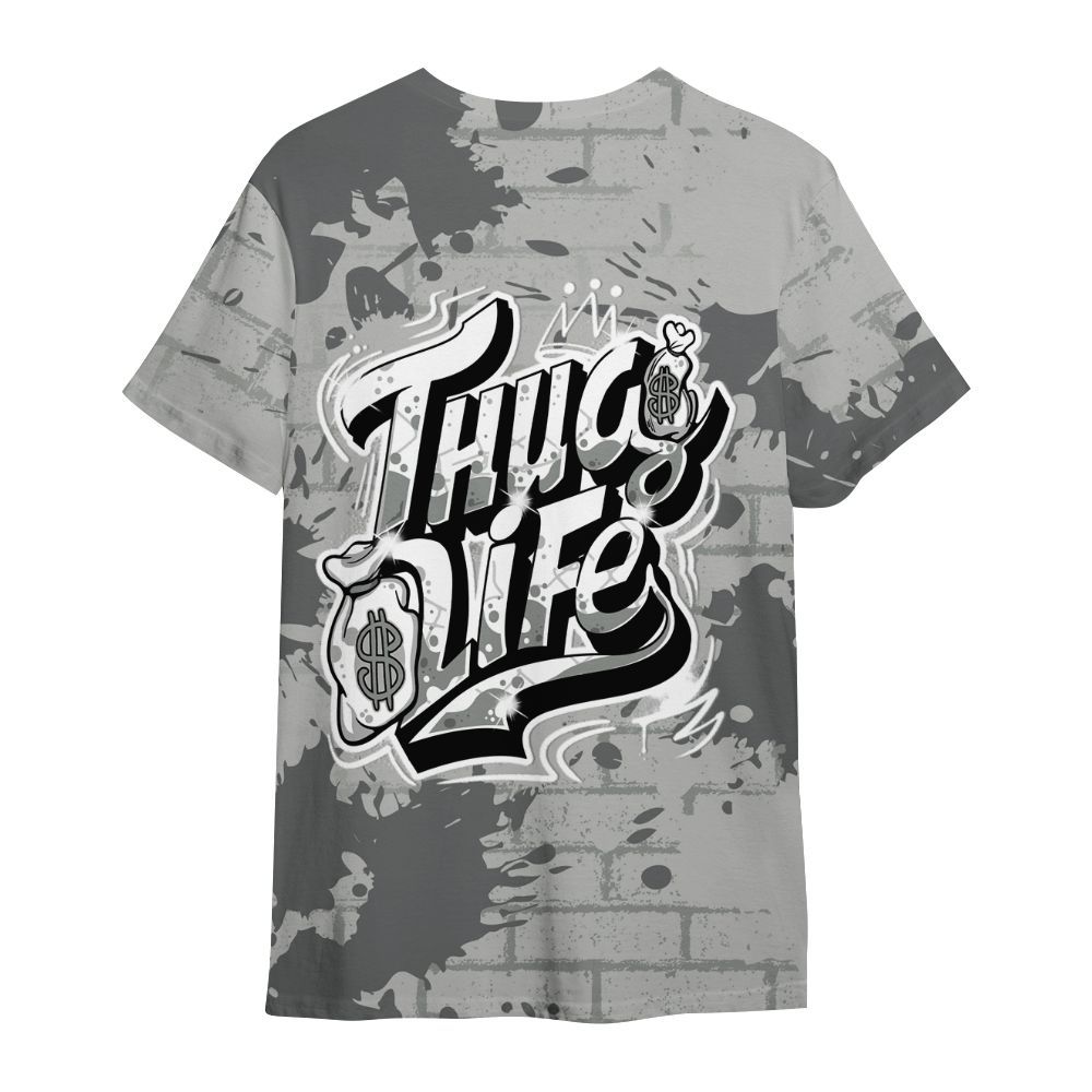 Shirt To Match Retro Wet Cement 4s - Free Thug Living Graphic Brick Art All Over Print