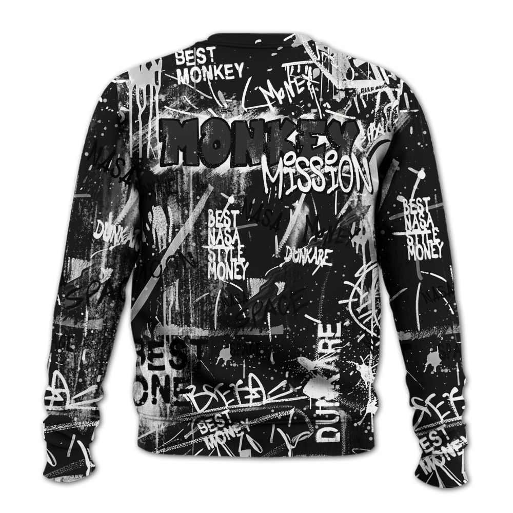 Sweatshirt To Match White Thunder 4s - Monkey Misson Space All Over Print