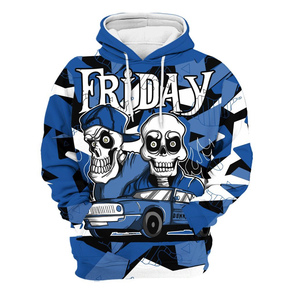 Hoodie To Match Low Space Royal 11s - Friday Funny Retro All Over Print