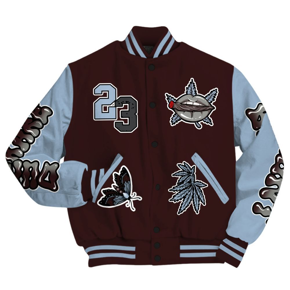 Varsity Jacket To Match Burgundy 5s - Bluntz Unique All Over Print