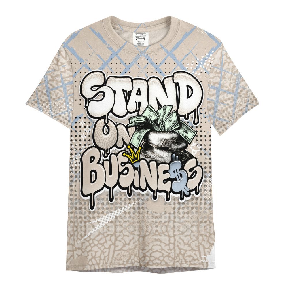 Shirt To Match Desert Sand 3s - Halftone Stand Business Dripping All Over Print