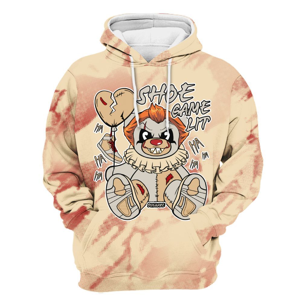 Hoodie To Match Dunk Low Strawberry Waffle - Shoe Game Bear Abstract Halftone All Over Print