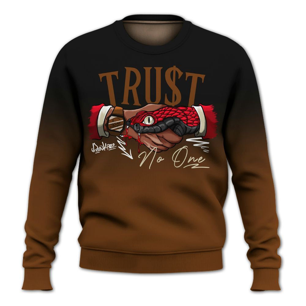 Sweatshirt To Match Archaeo Brown 5s - Snake Trust No One Drip All Over Print