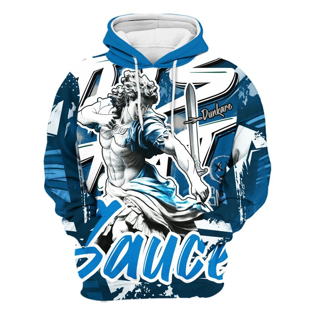 Hoodie To Match Industrial Blue 4s - This That Sauce Retro Military Blue 4s Outfit All Over Print