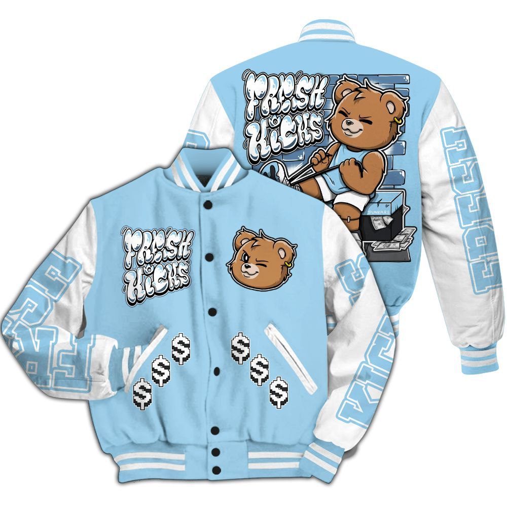 Varsity Jacket To Match Legend Blue 11s - Fresh Kicks Bear Moneys All Over Print
