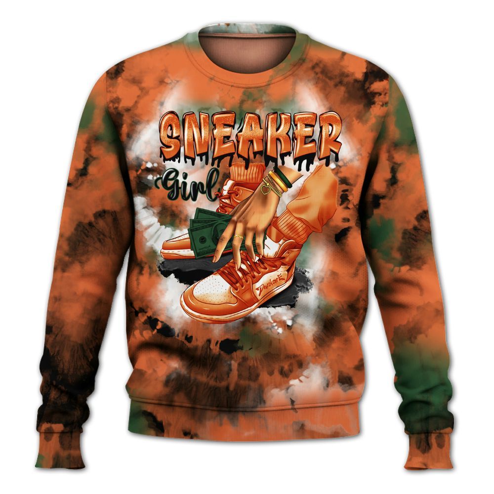 Sweatshirt To Match Low Miami 5s - SNEAKER Girl Money Drip Tie Dye All Over Print