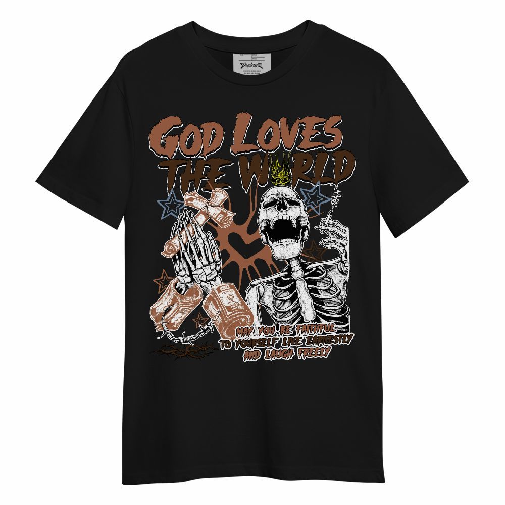 Shirt To Match Air Foamposite Metallic Copper - God Loves The World Unisex Shirt