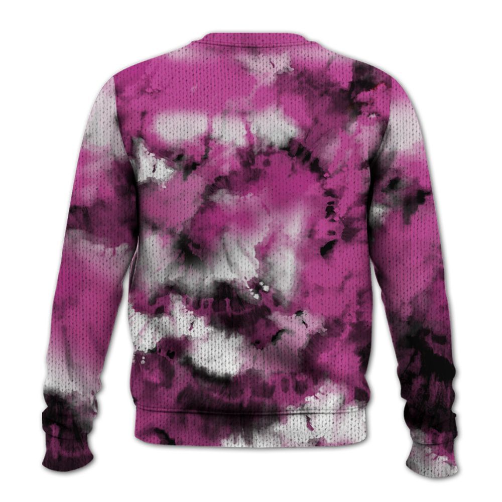 Knitted Sweater To Match Dunk Low Active Fuchsia - God Blessed Tie Dye