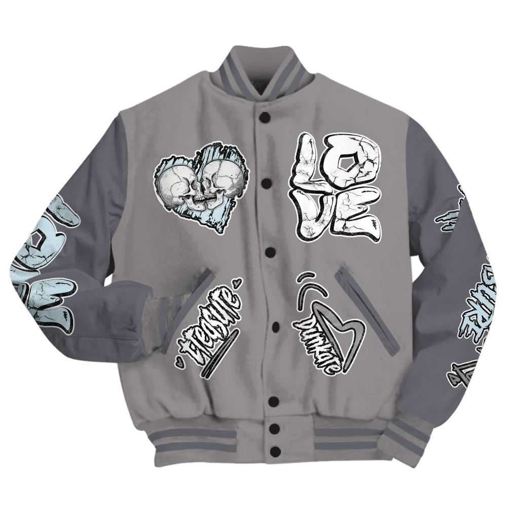Varsity Jacket To Match Cool Grey 11s - Skull Bear All Over Print