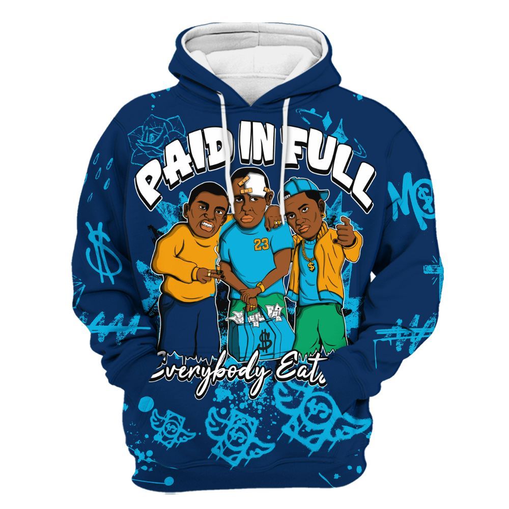 Hoodie To Match Dunk Low GS Electric Algae - Everybody Paid In Full Crayon All Over Print