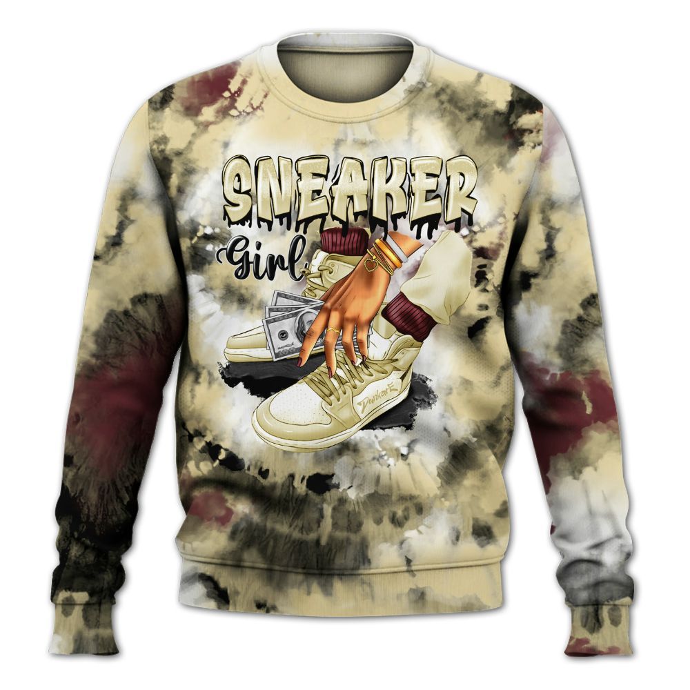 Sweatshirt To Match Women Phantom 12s - SNEAKER Girl Money Drip Tie Dye All Over Print