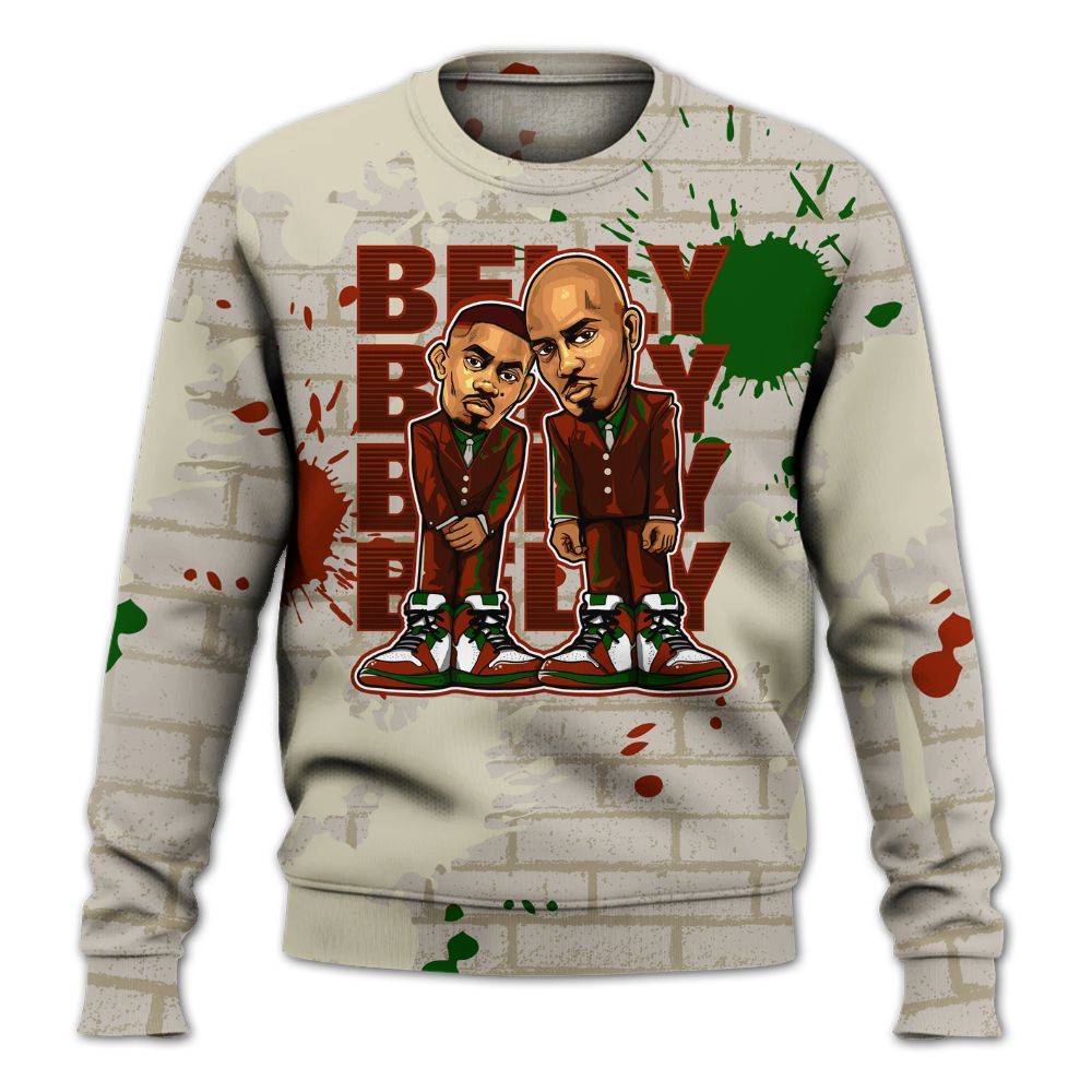 Sweatshirt To Match El Grito 5s - Belly Sneakers Graphic Halloween All Over Print