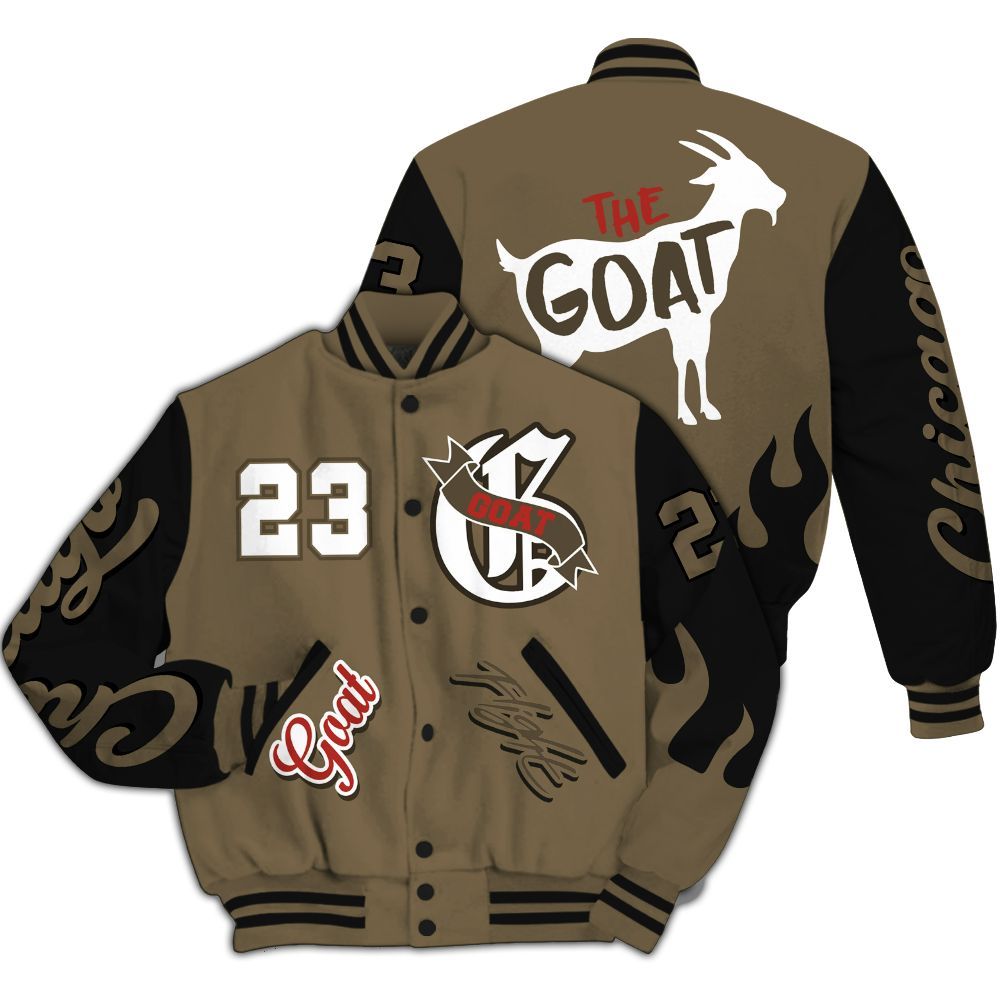 Varsity Jacket To Match Olive 9s - The G.O.A.T Flight Streetwear All Over Print