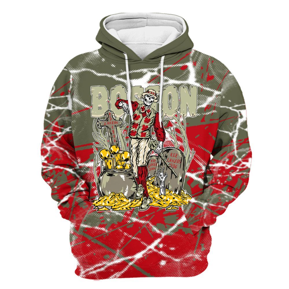 Hoodie To Match Low OG Medium Olive 1s - Goldrush Skeleton Profound All Over Print