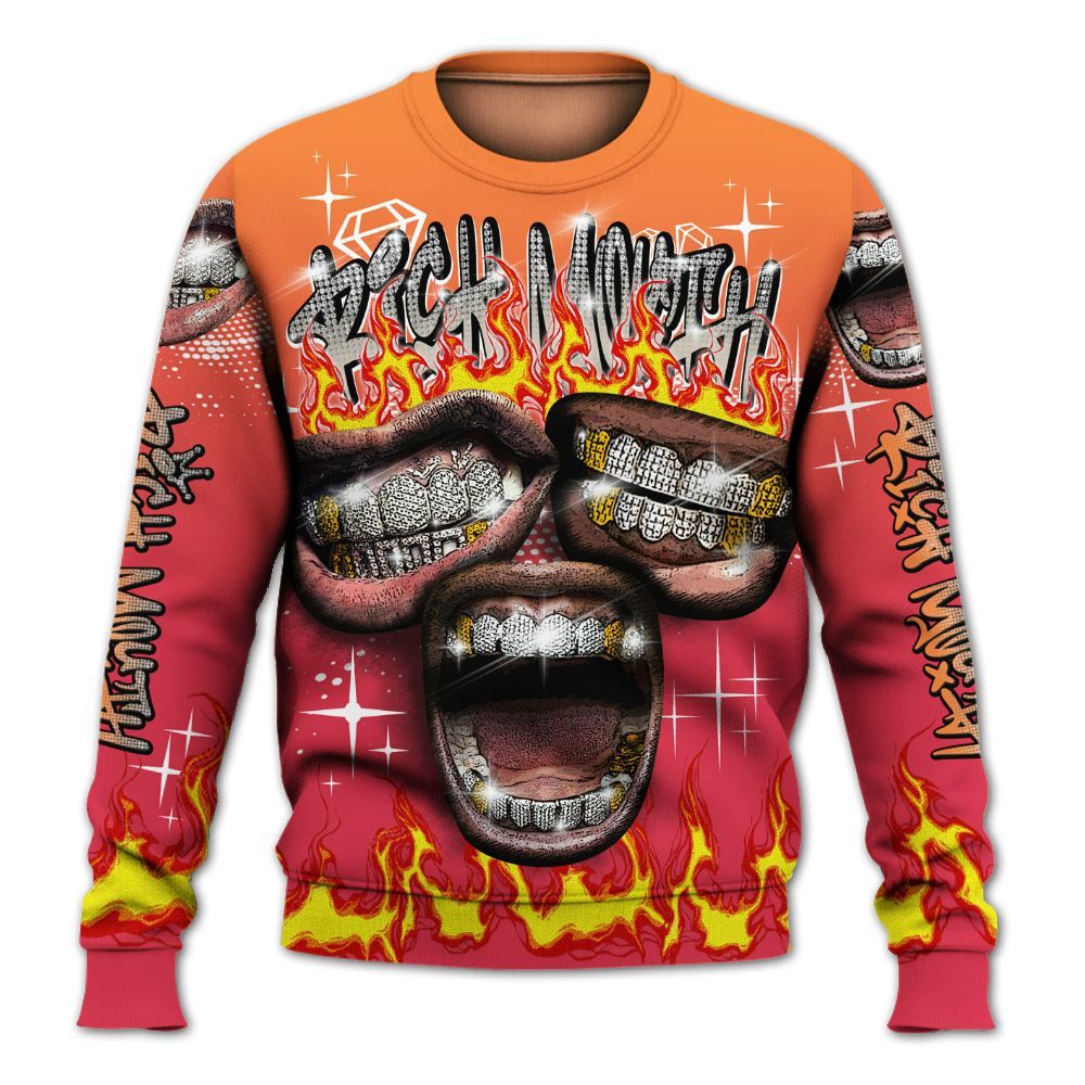 Sweatshirt To Match Air Max Portal Bright Ceramic - Rich Mouth Fire Rap Retro 90s All Over Print