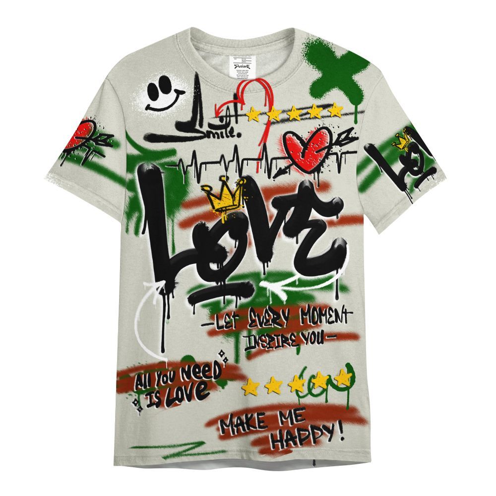 Shirt To Match El Grito 5s - Happy Love Beats Graffiti Streetwear All Over Print