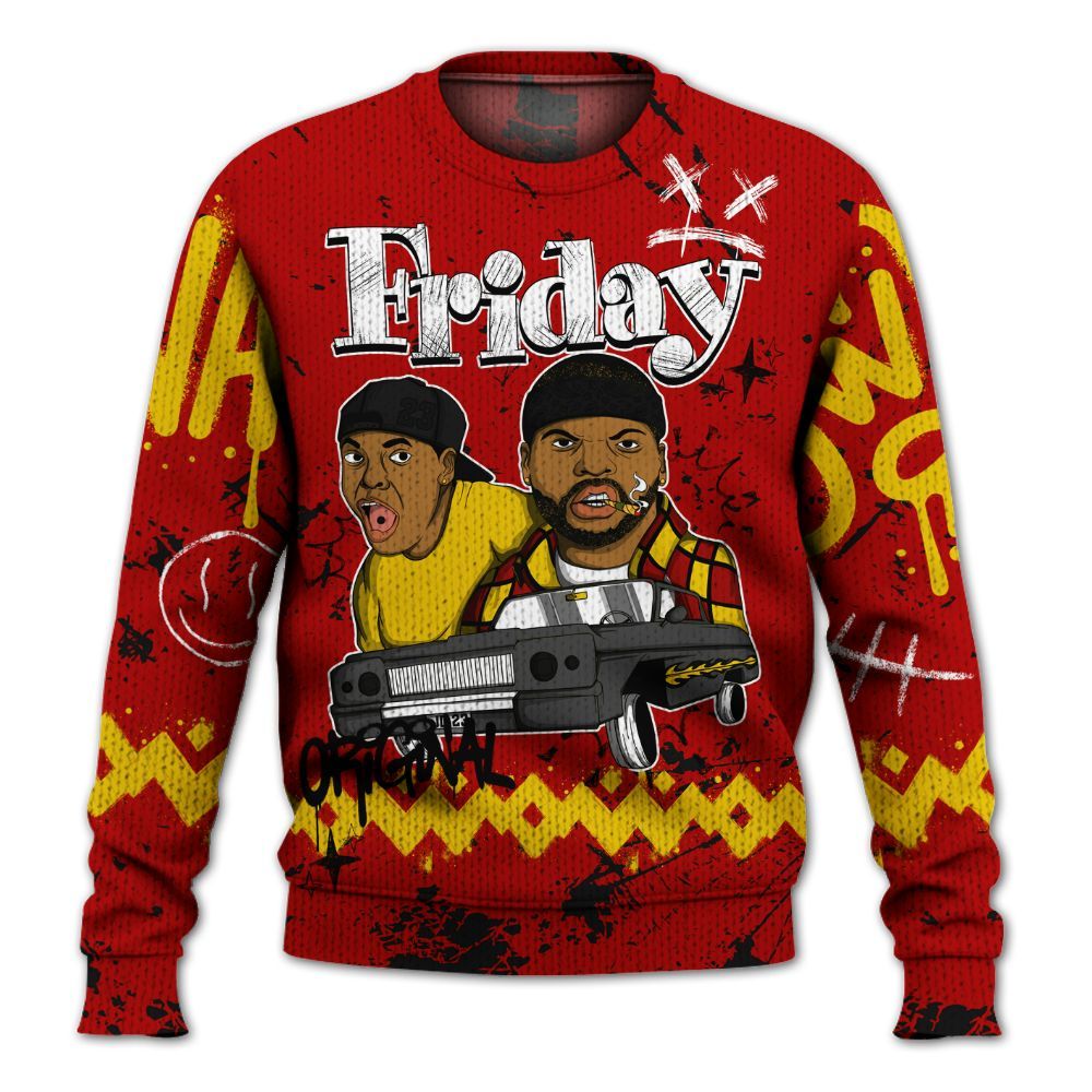 Sweater To Match Low Lucky Cat 1s - Friday Sneaker Crayon Graphic