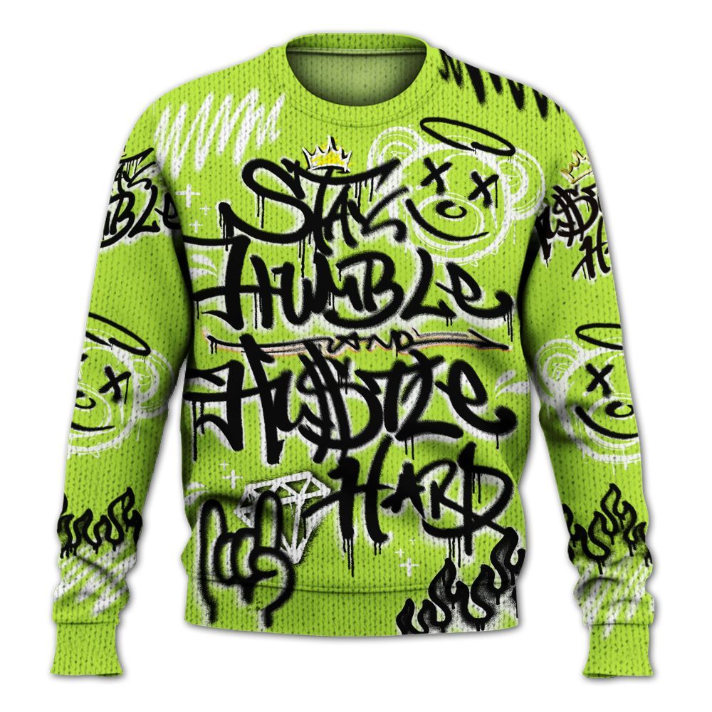 Knitted Sweater To Match Air Force 1 Low Dance Volt - Humble Drip Streetwear Graffity