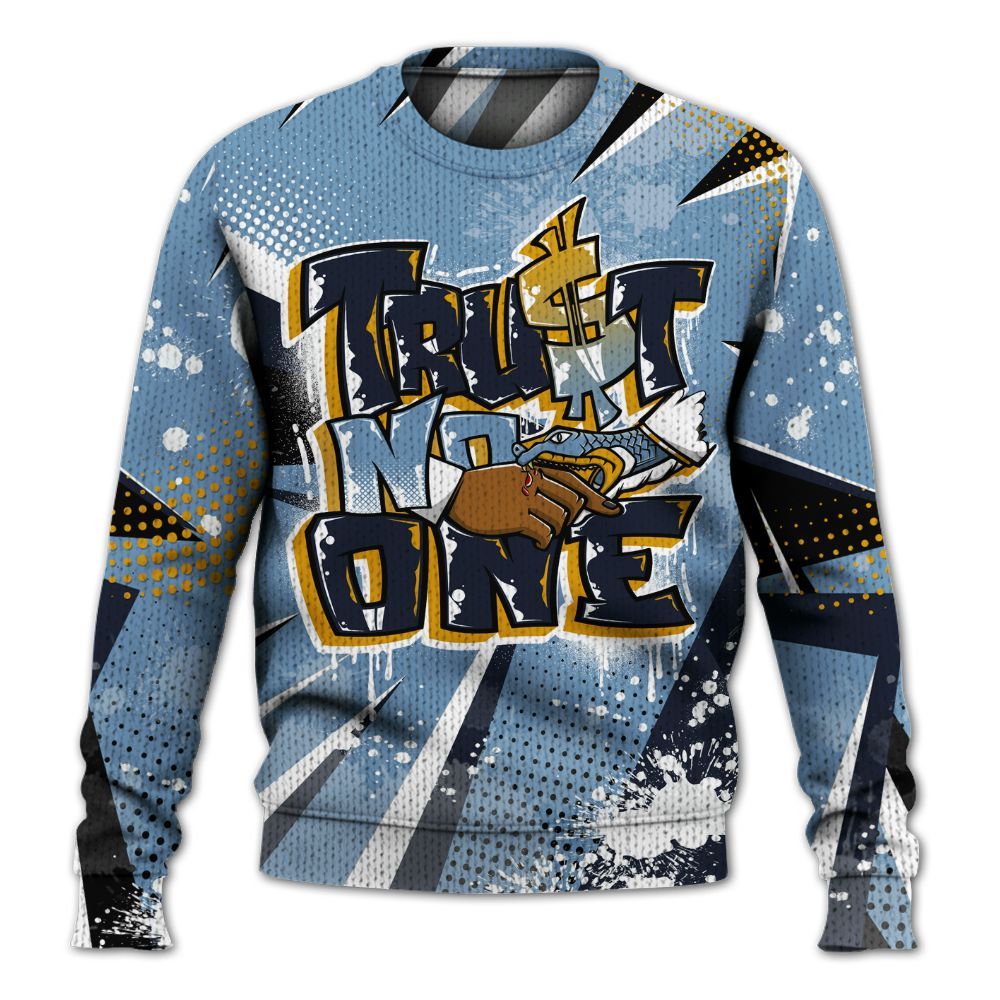 Knitted Sweater To Match High OG First In Flight 1s - Poly Trust No One Dripping