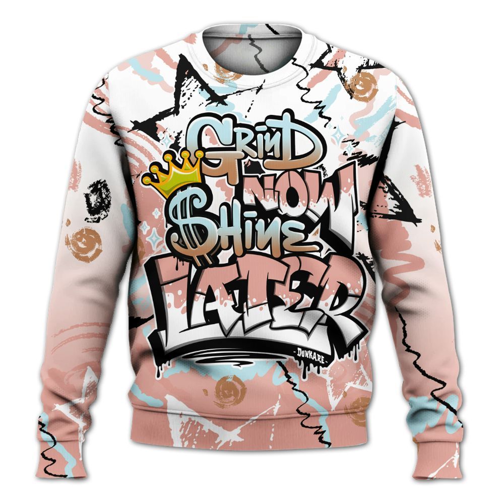 Sweatshirt To Match Dunk Low Glacier Arctic - Grind Shine Later Drip All Over Print