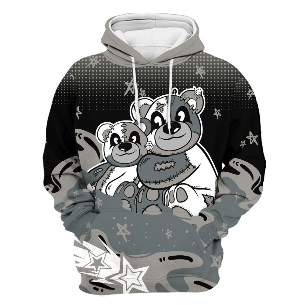 Hoodie To Match Cool Grey 9s - Sincere Fondness Bear Stars All Over Print