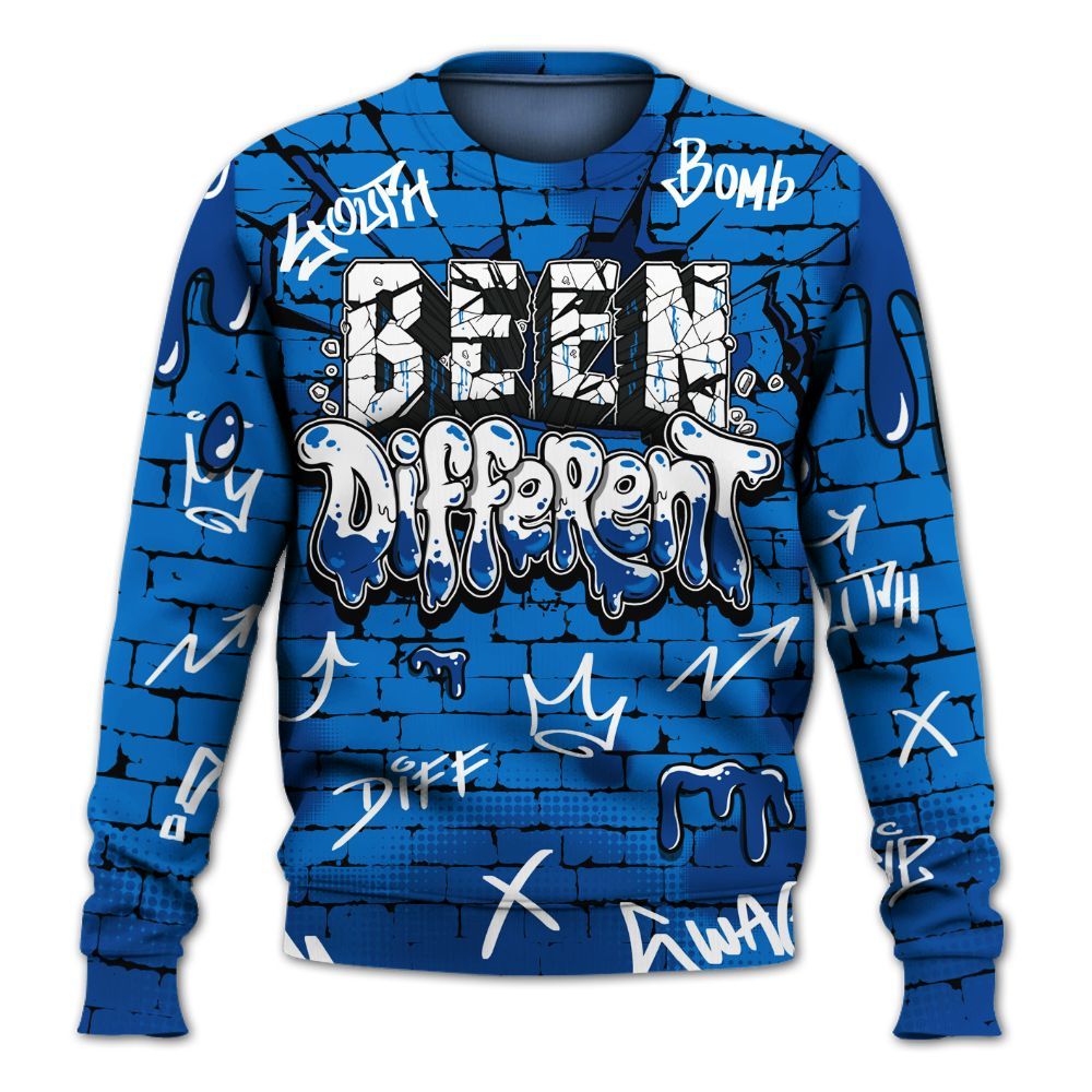 Sweatshirt To Match Blueberry 12s - Been Different Drippin Streetwear All Over Print