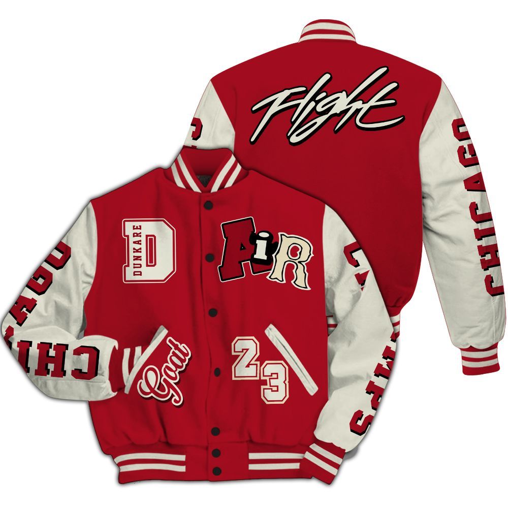 Varsity Jacket To Match 2025 High OG Cinnabar 1s - AIR Number 23 GOAT All Over Print