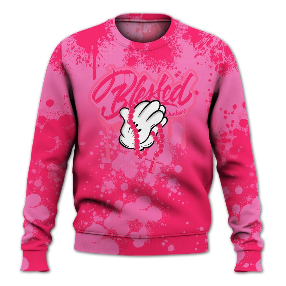 Sweatshirt To Match Air VaporMax Plus Triple Pink - God Blessed Ink Drip All Over Print