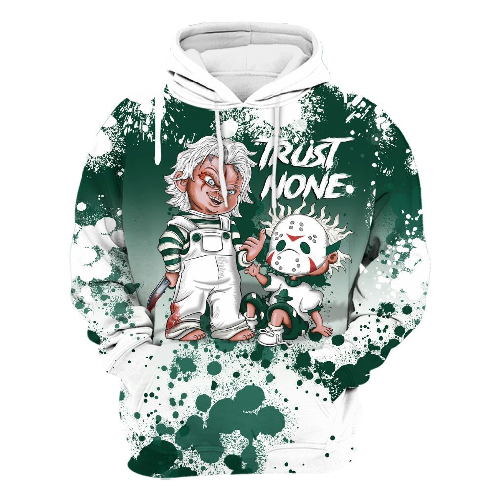 Hoodie To Match Oxidized Green 4s - Trust No One Scary All Over Print