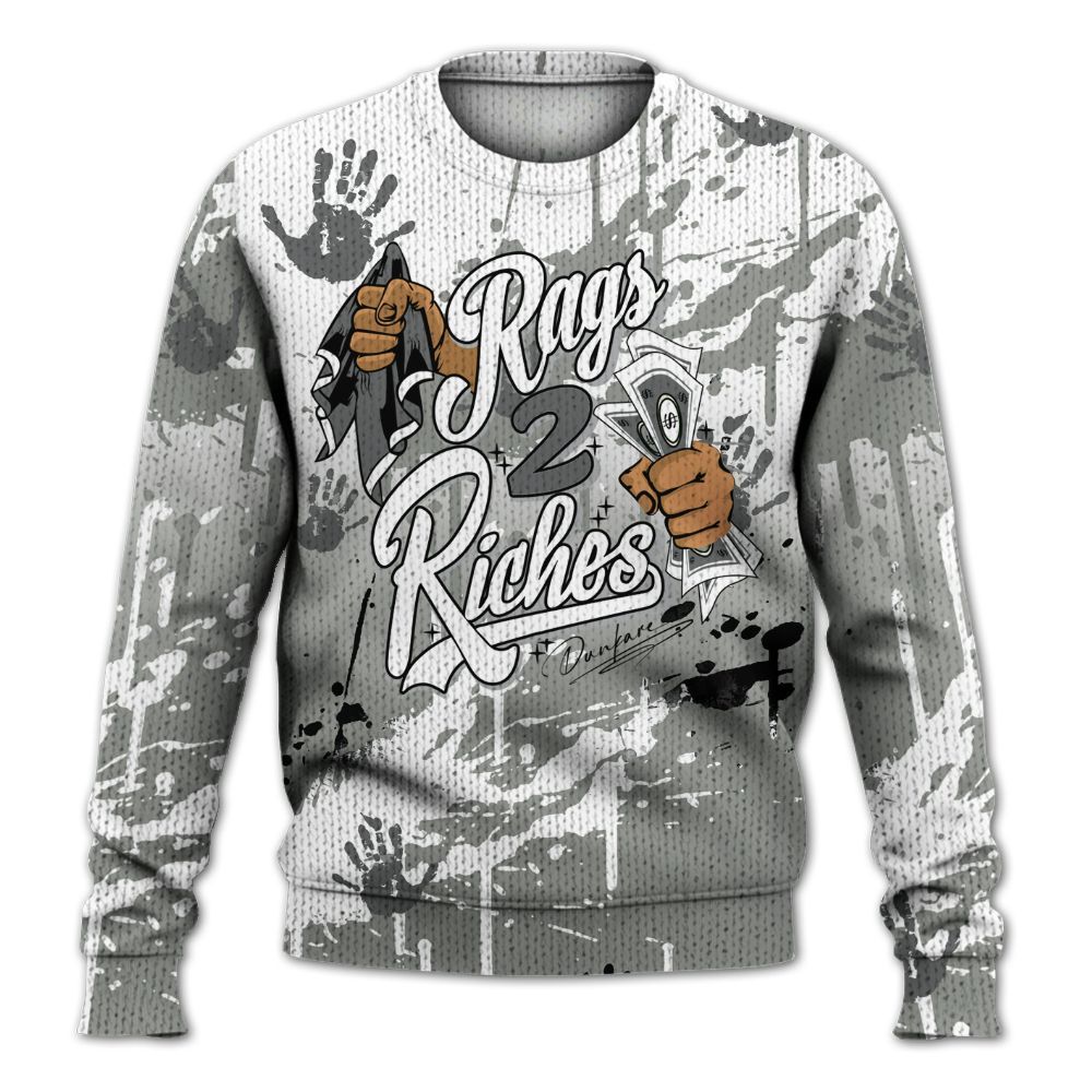 Knitted Sweater To Match Paris Cement Grey 4s - Rag 2 Riches