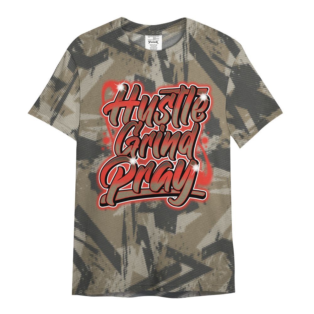 Shirt To Match Olive 9s - Hustles And Prayer Graphic Halftone All Over Print