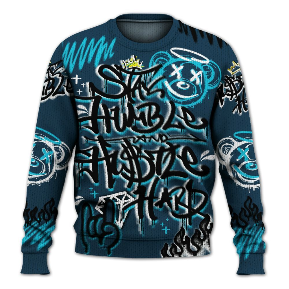 Knitted Sweater To Match Air Navy Baltic Blue - Humble Drip Streetwear Graffity
