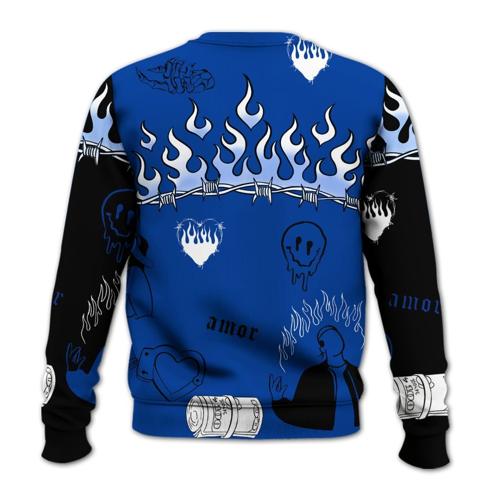 Sweatshirt To Match Hyper Royal 12s - Snake Trust No One All Over Print