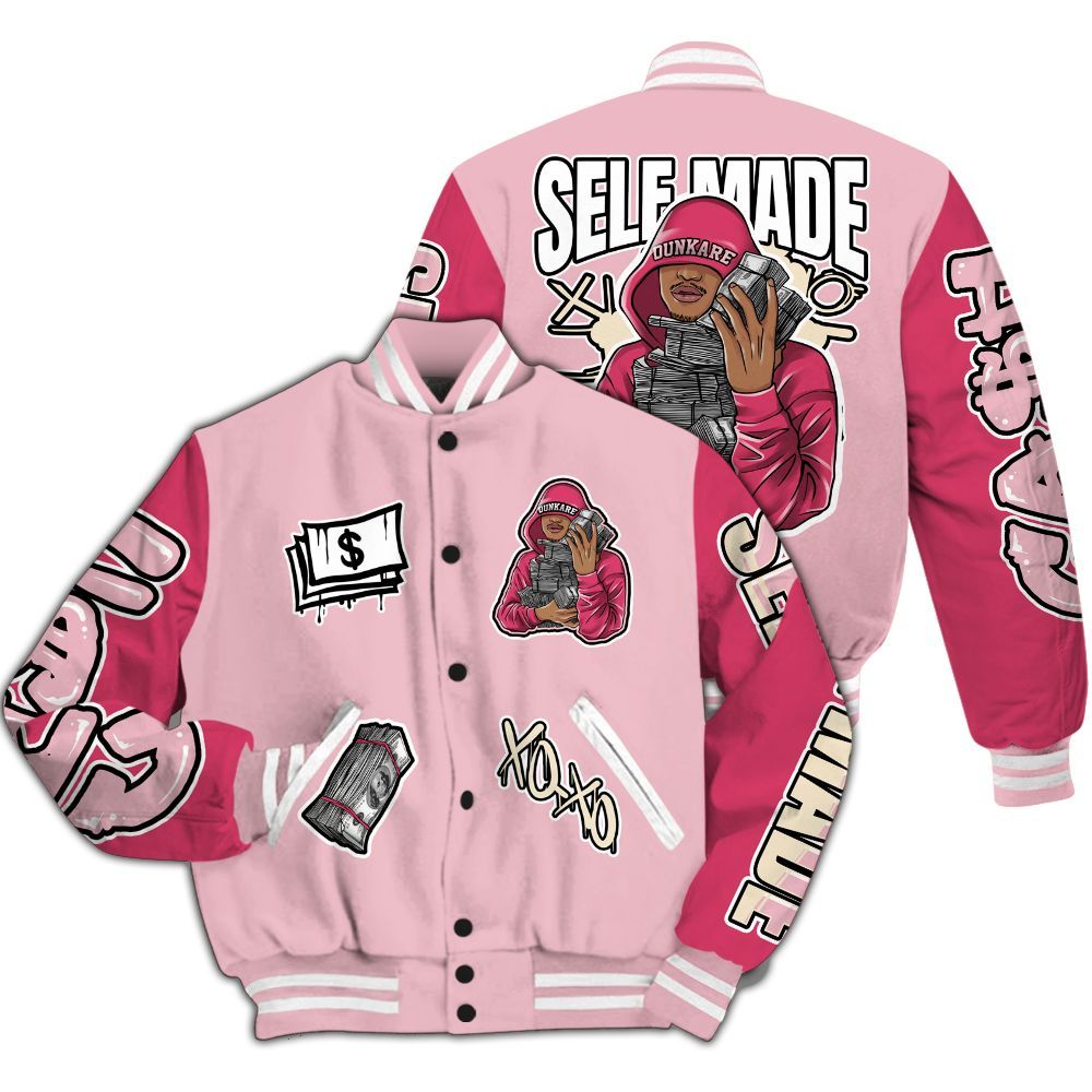 Varsity Jacket To Match Low OG Tropical Pink 1s - Selfmade Unique All Over Print