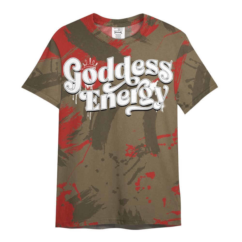 Shirt To Match Olive 9s - Goddess Energy Retro All Over Print