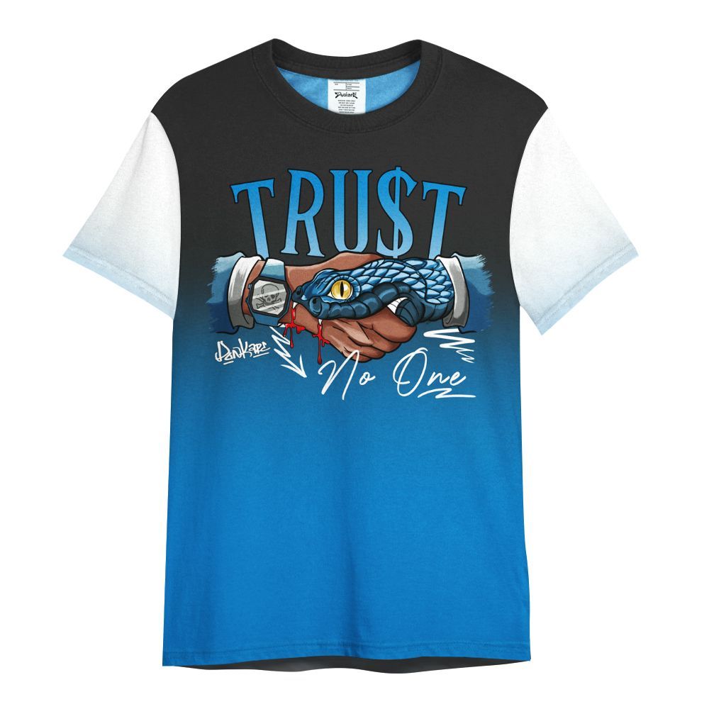 Shirt To Match High OG FragmentxULA White Black 1s - Snake Trust No One Drip All Over Print