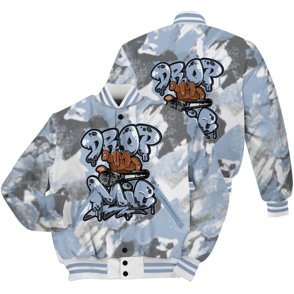 Varsity Jacket To Match Reverse Black White 6s Shirt - Drop Mic Abstract All Over Print