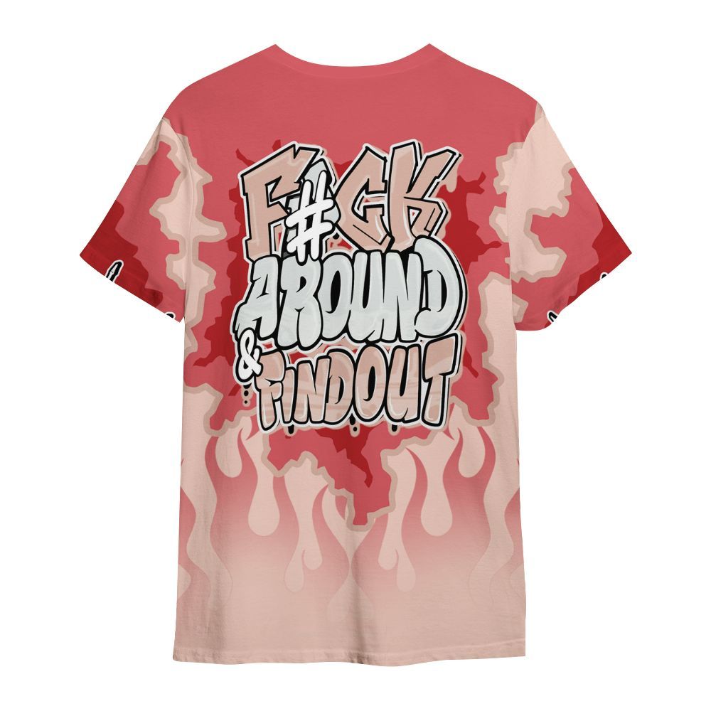 Shirt To Match Washed Coral 2s Shirt - F Around Find Out Graphic Trapped All Over Print