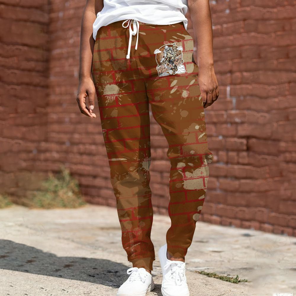Sweatpant To Match Archaeo Brown 5s - Seeya Skeleton Brick All Over Print