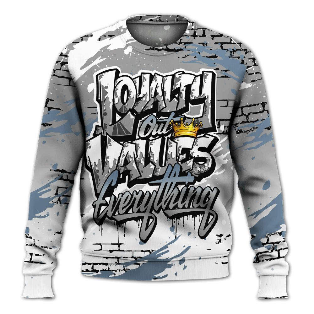 Sweatshirt To Match Black Chrome 6s - Values Of Loyalty Drip All Over Print