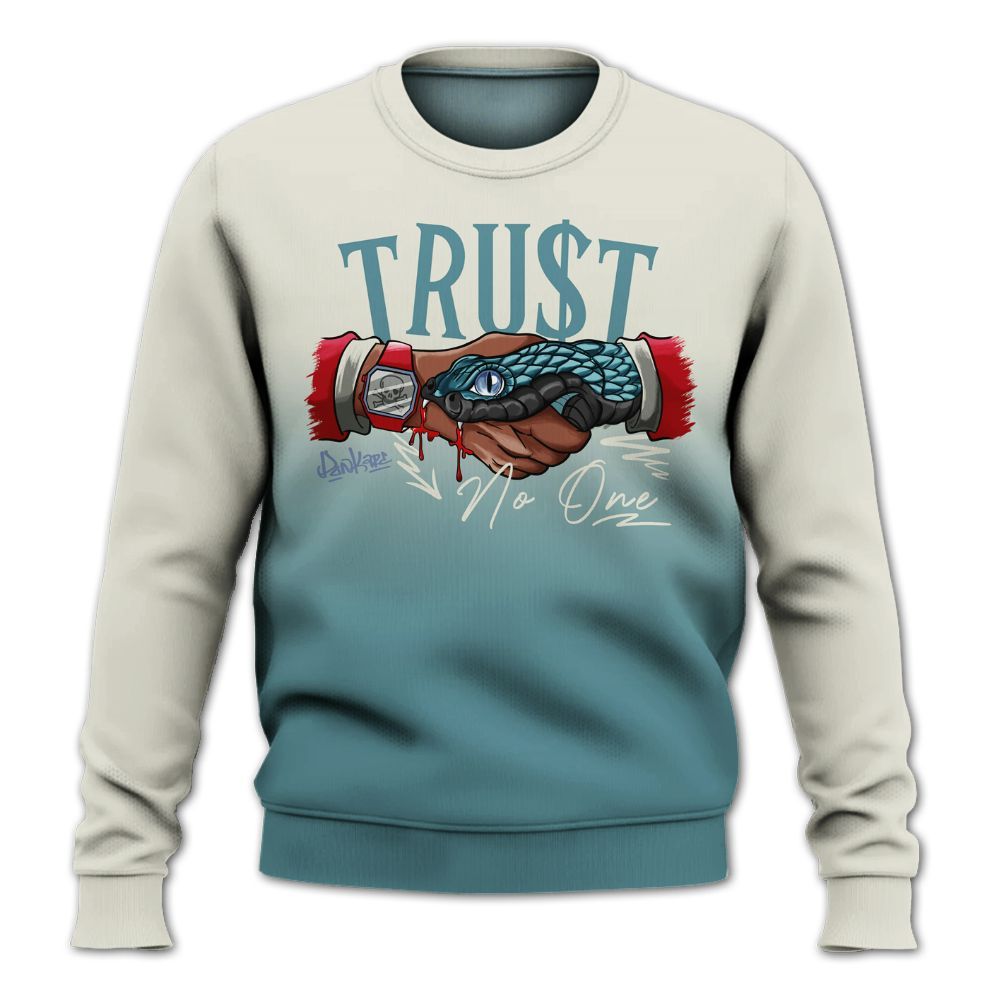 Sweatshirt To Match Dunk Low Denim Turquoise Royal - Snake Trust No One Drip All Over Print