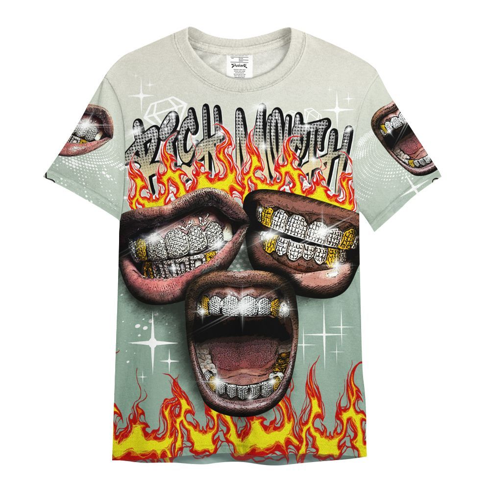 Shirt To Match Joins Year Of The Snake 5s - Rich Mouth Fire Rap Retro 90s All Over Print