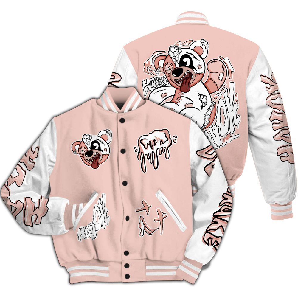 Varsity Jacket To Match Low Legend Pink 11s - Havok Bear All Over Print
