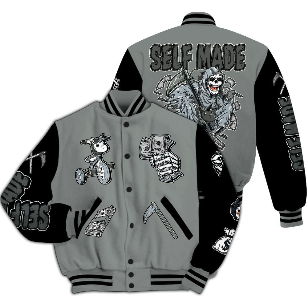 Varsity Jacket To Match Retro Georgetown 6s - Self Make Skeleton All Over Print