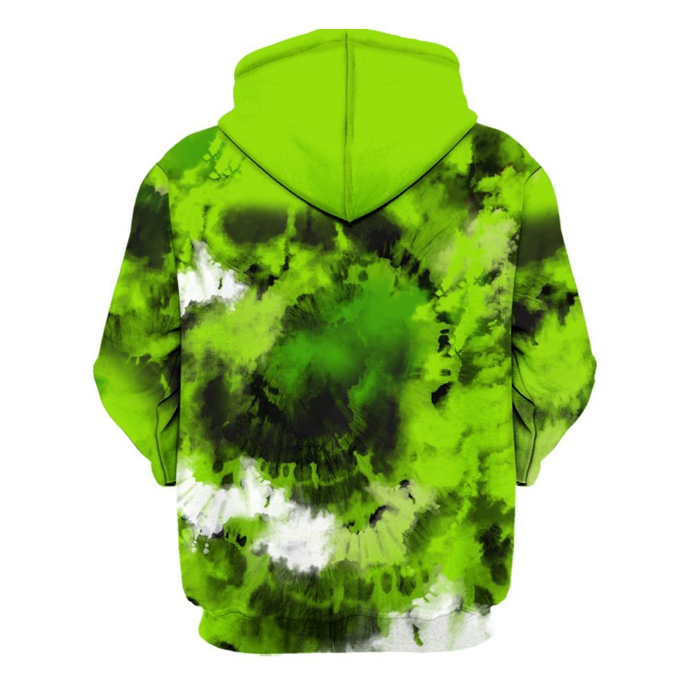 Hoodie To Match Electric Green 6s - God Blessed Tie Dye All Over Print